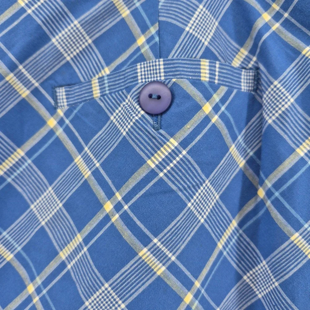 EP‎ Pro Golf Skort Womens 10 Blue Plaid Athletic Tennis Skirt Pockets Activewear